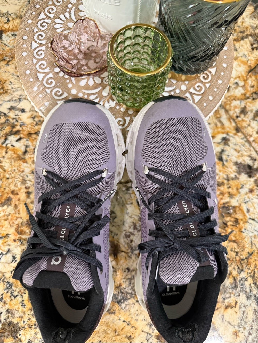 On Running Cloudflyer 4 Women's Athletic Shoes in Shark/Pearl - 9 - Picture 7 of 9